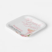 Pink Bow Blumenbrunch und Brautparty Pappteller (Gewinkelt)