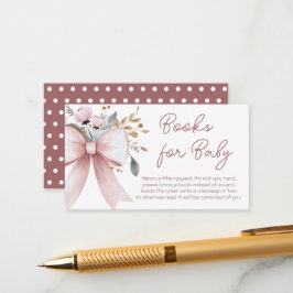 Pink Bow Blumendusche Bücher für Baby Begleitkarte