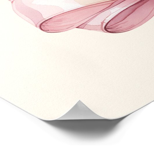 Pink bow blush ivory First Holy Communion welcome Poster (Ecke)