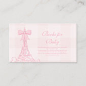 Pink Bow Bonjour Bebe Babydusche Bücher für Baby Begleitkarte (Vorderseite)