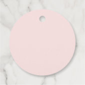 Pink Bow Bonjour Bébé Französisch Macarons Babydus Geschenkanhänger (Rückseite)