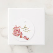 Pink Bow Bonjour Bébé Französisch Macarons Babydus Geschenkanhänger (Beispiel)