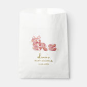 Pink Bow Bonjour Bébé Französisch Macarons Babydus Geschenktütchen (Vorderseite)