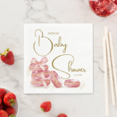 Pink Bow Bonjour Bébé Französisch Macarons Babydus Serviette (Beispiel)