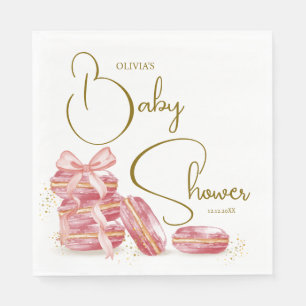 Pink Bow Bonjour Bébé Französisch Macarons Babydus Serviette
