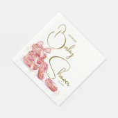 Pink Bow Bonjour Bébé Französisch Macarons Babydus Serviette (Ecke)