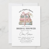 Pink Bow Book New Chapter Beginnt Brautparty Einladung (Vorderseite)