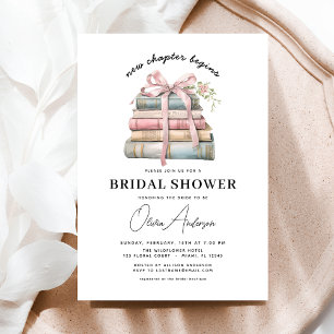 Pink Bow Book New Chapter Beginnt Brautparty Einladung