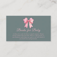 Pink Bow Books Baby Shooting Card