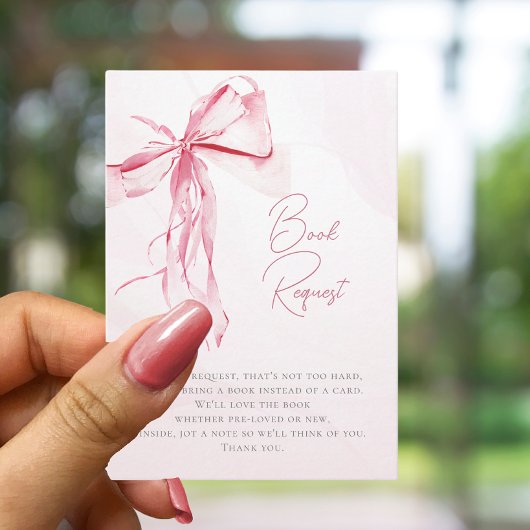 Pink Bow Books for Baby Girl Baby Shooter Begleitkarte