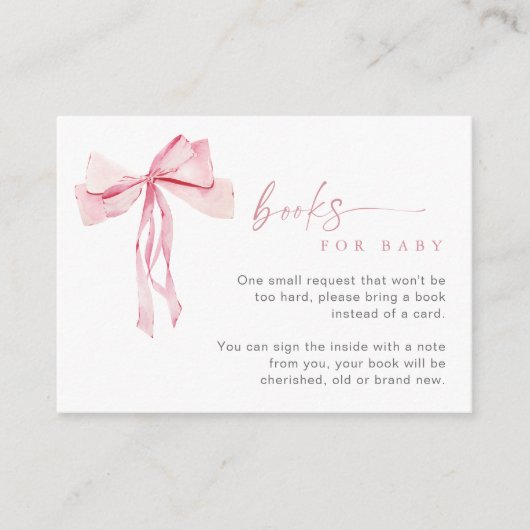 Pink Bow Books for Baby Insert Card Blush Girl (Vorderseite)