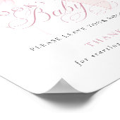 Pink Bow Books for Baby Shower Sign Poster (Ecke)