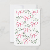 Pink Bow Bouquet Babydusche Einladung (Rückseite)