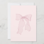 Pink Bow Bowtiful Baby Girl Baby Dusche Einladung (Rückseite)