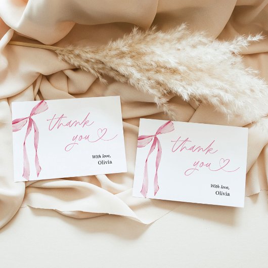 Pink Bow Brautparty Danke Karte