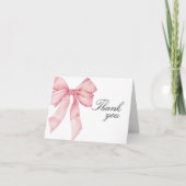 Pink Bow Brautparty Danke Karte (Vorderseite)