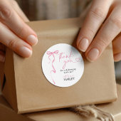 Pink Bow Brautparty Danke, Liebesmarken Runder Aufkleber