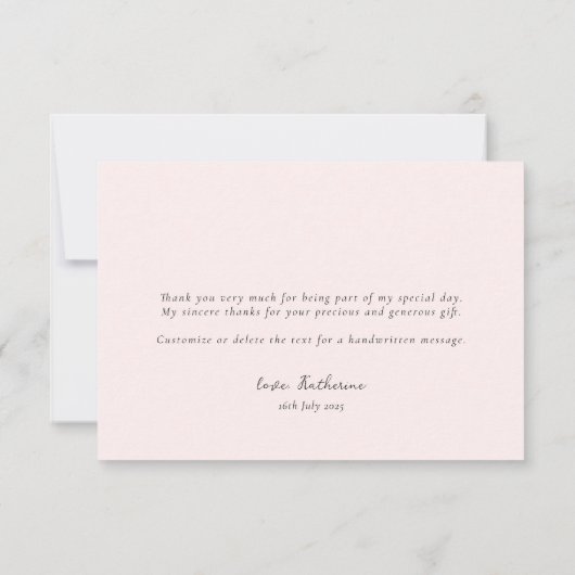 Pink Bow Brautparty Dankeskarte (Rückseite)
