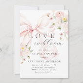 Pink Bow Brautparty Einladung (Vorderseite)