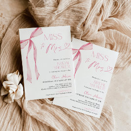 Pink Bow Brautparty Einladung | Boho Ribbon Bridal