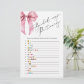 Pink Bow Brautparty Emoji Pickgame (Stehend Vorderseite)