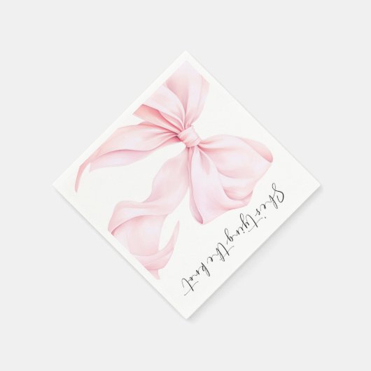 Pink Bow Brautparty Paper Napkin Serviette (Ecke)