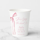 Pink Bow Brautparty Papiertafeln, Bridal Dekoratio Pappbecher (Vorderseite)
