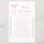 Pink Bow Brautparty würde eher spielen (Vorderseite)