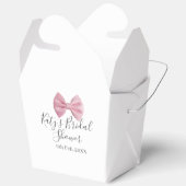 Pink bow bridal shower name date pastel stylish te geschenkschachtel (Offen)