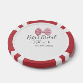 Pink bow bridal shower name date pastel stylish te pokerchips (Einzeln)