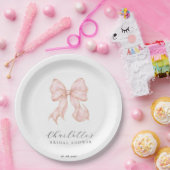 Pink Bow Bridal Shower Pappteller (Party)