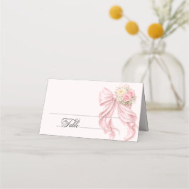 Pink Bow Bridal Shower Place Card Platzkarte