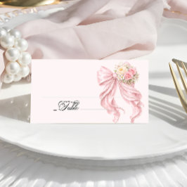 Pink Bow Bridal Shower Place Card Platzkarte