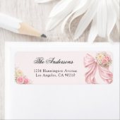 Pink Bow Bridal Shower Return Address Label (Insitu)