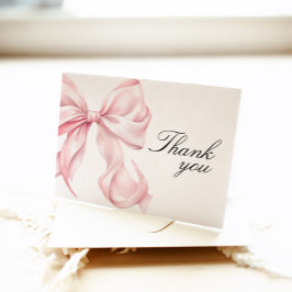 Pink Bow Bridal Shower Thank You Card Dankeskarte