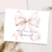 Pink Bow Bridesmaid - Vorschlagskarte Einladung