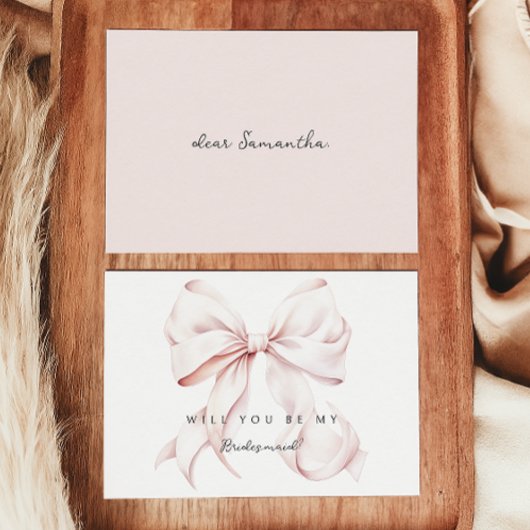 Pink Bow Bridesmaid - Vorschlagskarte Einladung