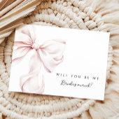 Pink Bow Bridesmaid - Vorschlagskarte Einladung