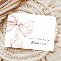 Pink Bow Bridesmaid - Vorschlagskarte