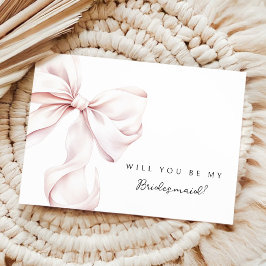 Pink Bow Bridesmaid - Vorschlagskarte Einladung