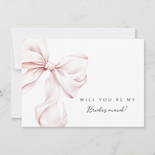Pink Bow Bridesmaid - Vorschlagskarte Einladung (Vorderseite)