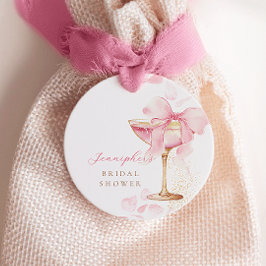 Pink Bow Brunch und Bubbly Fevor Tags Geschenkanhänger