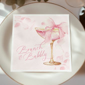 Pink Bow Brunch und Bubbly Serviette