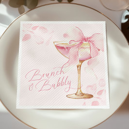 Pink Bow Brunch und Bubbly Serviette