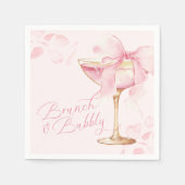 Pink Bow Brunch und Bubbly Serviette (Vorderseite)