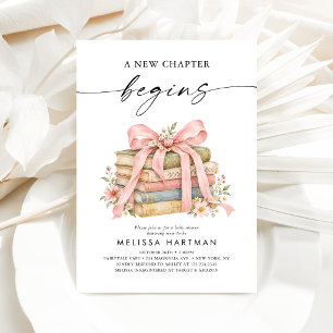 Pink Bow Bücher Ein Neues Kapitel Beginnt Baby Sho Einladung