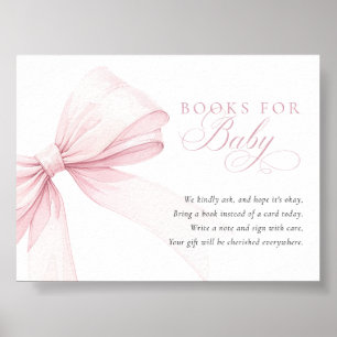 Pink Bow Bücher für Baby - Digitale Download-Karte Poster