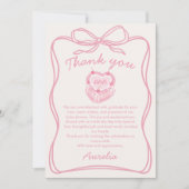 Pink Bow Cake Geburtstag Foto Danke Karte (Vorderseite)