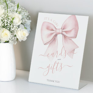 Pink Bow Cards and Gifts Kokette Baby Shower Sockelschild