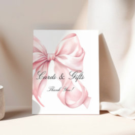 Pink Bow Cards and Gifts Sign Poster